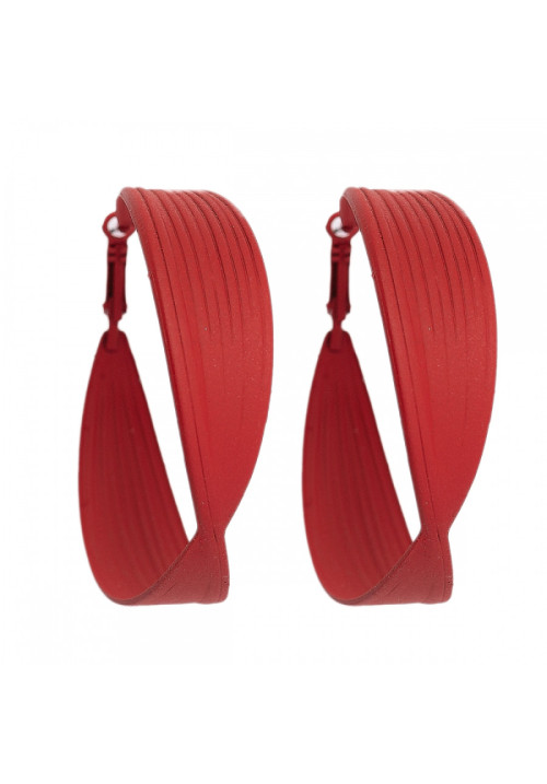 PENDIENTES ARO TEXTURADO ROJOS