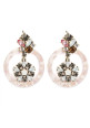 PENDIENTES ARO CON FLOR EN CRISTAL