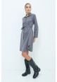 VESTIDO CAMISERO MIDI GRIS KIKISIX ITALIA