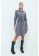 VESTIDO CAMISERO MIDI GRIS KIKISIX ITALIA