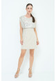 VESTIDO LENTEJUELAS ITALIA BEIGE