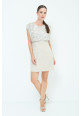 VESTIDO LENTEJUELAS ITALIA BEIGE